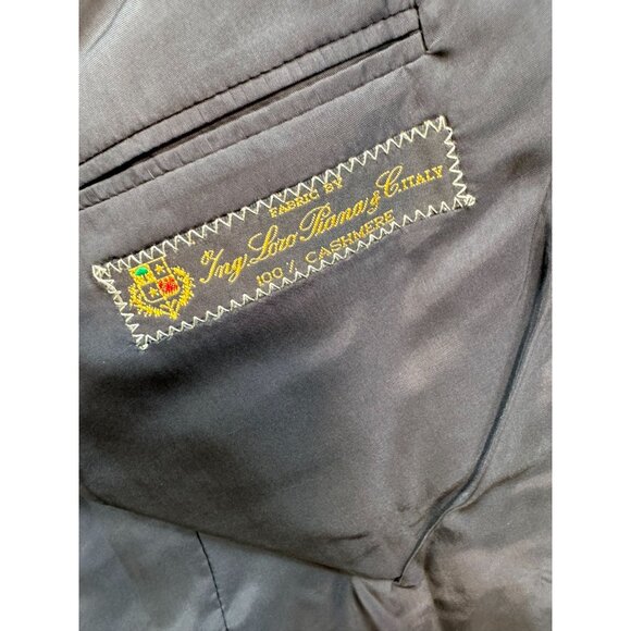 John W. Nordstrom Mens Black Cashmere Blazer Jacket Size 42 L-T Made In Canada - Picture 7 of 12